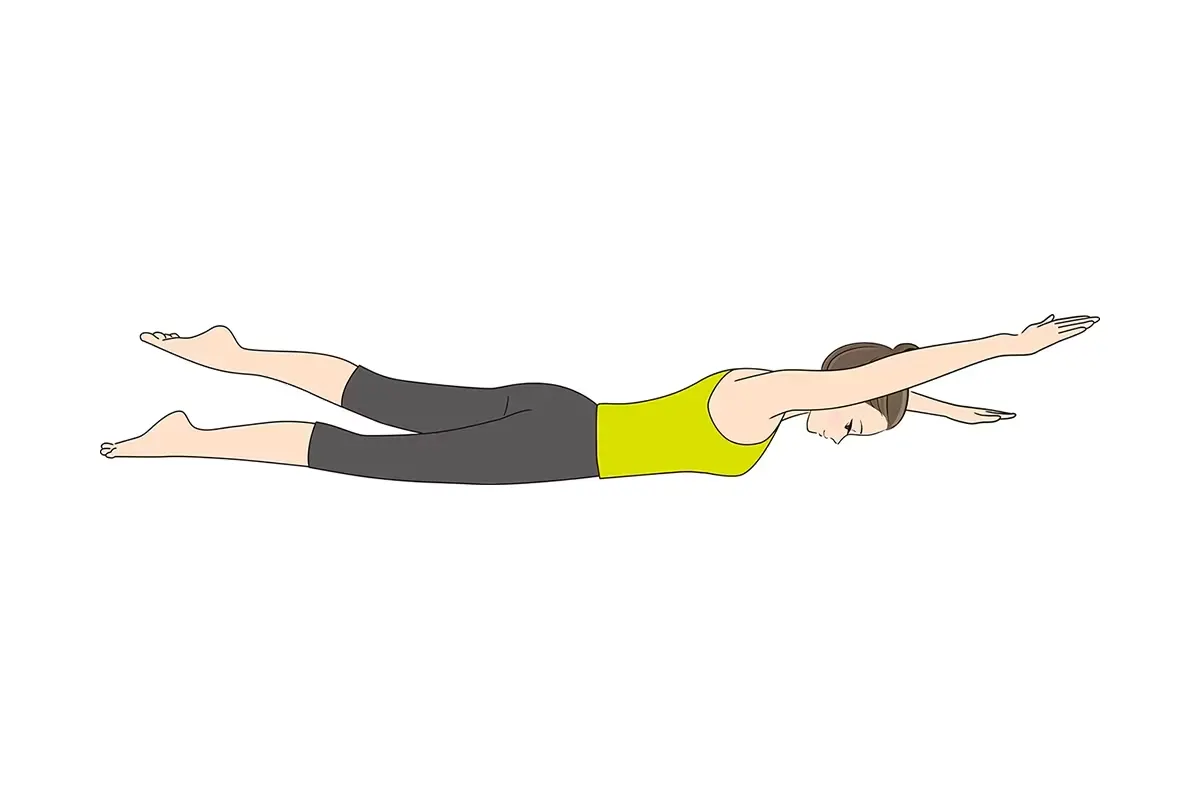 Simular o nado ajuda a fortalecer as costas com o peso dos membros inferiores e superiores, o que ajuda a controlar a dor lombar por meio do pilates.